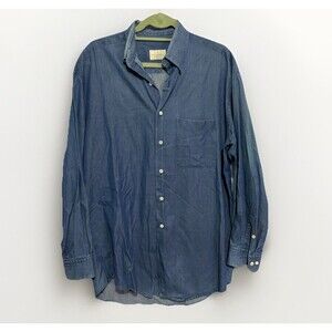 Ermenegildo Zegna Soft Denim Cotton Button Down Shirt Men Size S